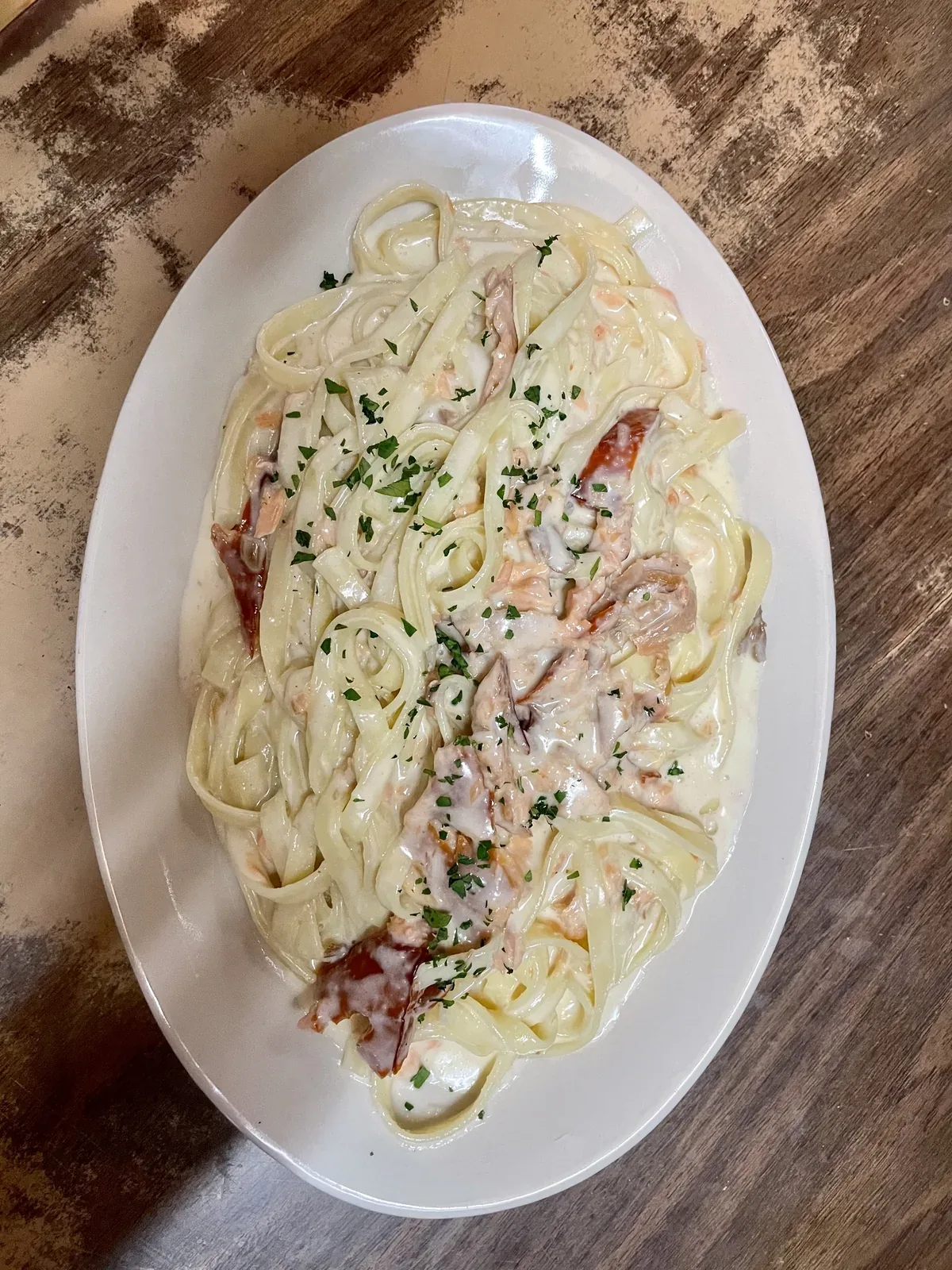 Italian seafood pasta at DeNicola's in Portland